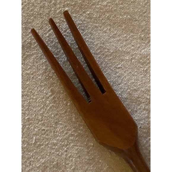 Ceramic Handles Delft Wood salad Set - Picture 5 of 6